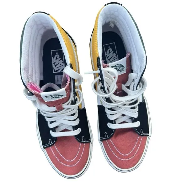 Vans SK8-HI Varsity Multi-Color Unisex Canvas High Top Sneakers Size M 10.5 W 12
