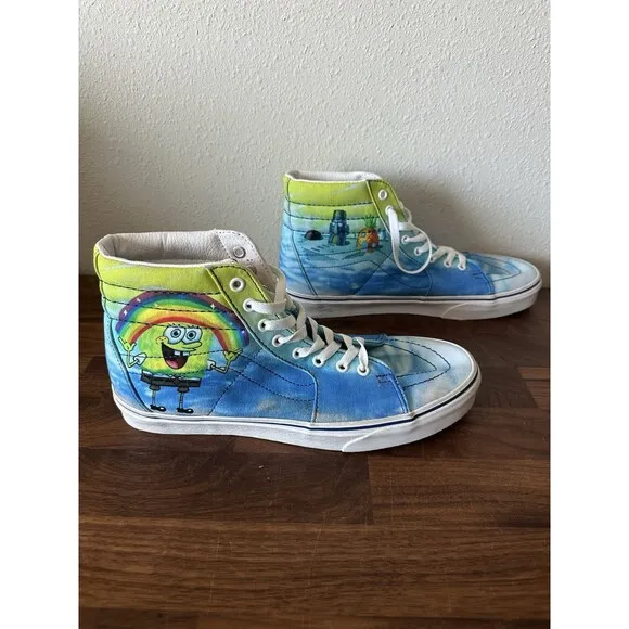 Vans Sk8-Hi x Spongebob Squarepants 'Imagination' Skate Shoes Sneakers Size 10.5