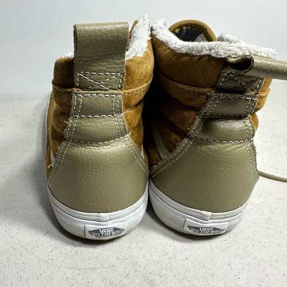 VANS Sk8-HI MTE Scotchgard Brown Leather Sneakers Hikers 11.5 Shearling