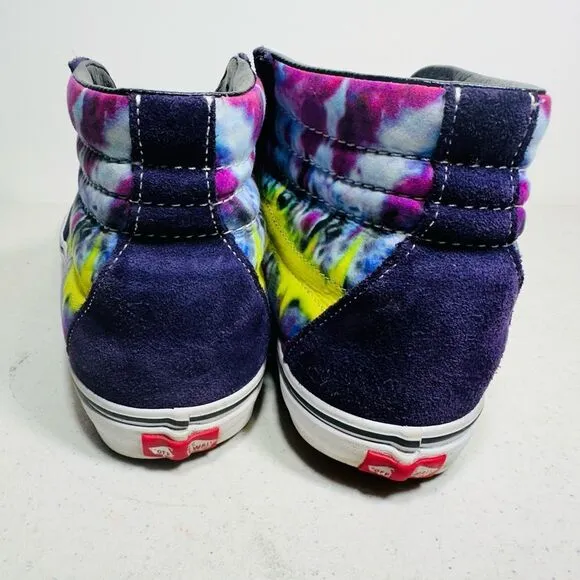 Vans SK8-HI Mysterioso Tie Dye Sneakers Purple Yellow Rainbow Sz 11