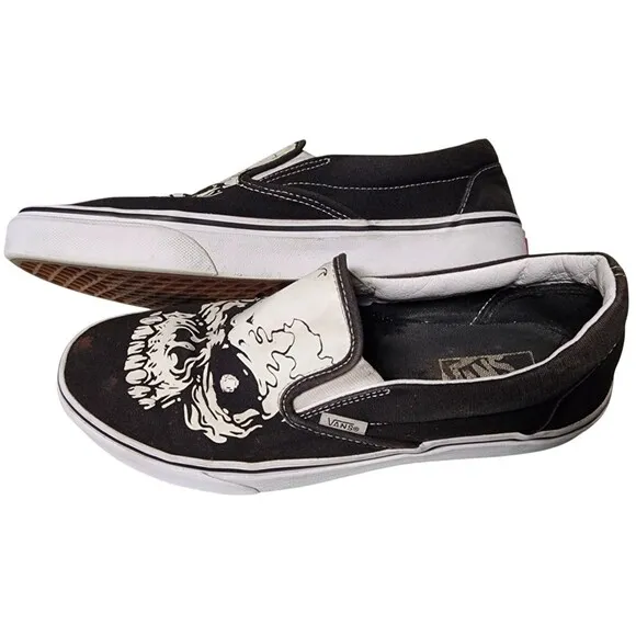VANS Skull Glow-in-the-Dark Slip On Shoes Size M9.5 W11