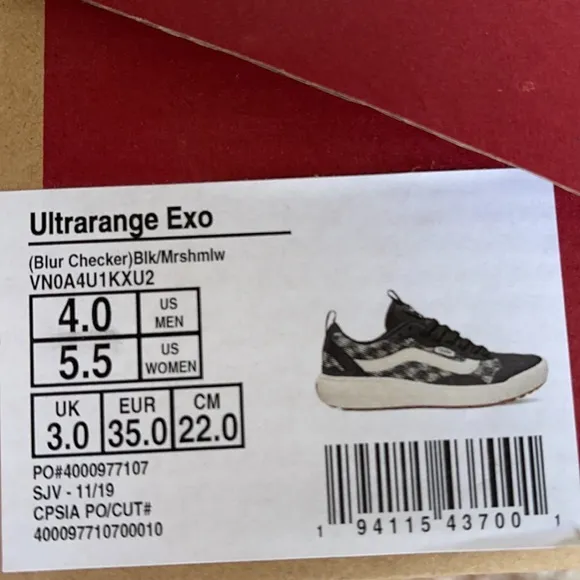 Vans Ultrarange Exo Blur Checker Black/MarshmallwW