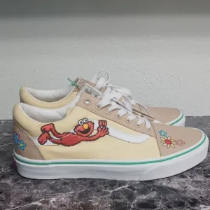 Vans Unisex Adults Brand New Elmo Tan Sneakers Size Mens 7/ Womens 8.5