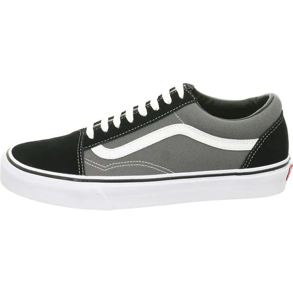 VANS UNISEX OLD SKOOL CLASSIC SKATE SHOES, BLACK/PEWTER, MEN'S 9, WOMEN'S 1