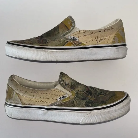 Van’s Vincent Van Gogh Museum Collection Skull Sneakers Unisex Men 6 Women 7.5