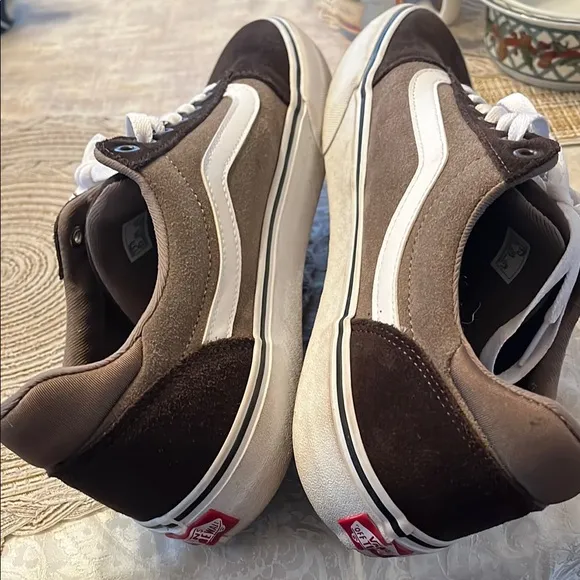 Vans Ward Deluxe Brown White Retro Suede Shoes Men’s Deluxe Comfort Size 13 EUC