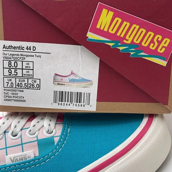 Vans WMNS Authentic 44 DOur Legends Mongoose TurqVN0A7Q5CFZP Checkered Sneaker