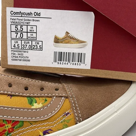 Vans WMNS Floral Tan Sneakers Comfycush OldFatal Floral Golden BrowVN0A5DYC1M7