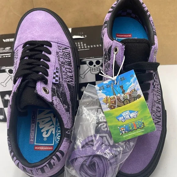 Vans WMNS Purple Graphic Sneakers Skate Old SkoolOne Piece Wanted Nico Robin