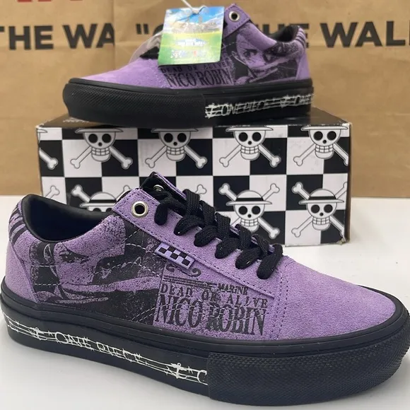 Vans WMNS Purple Graphic Sneakers Skate Old SkoolOne Piece Wanted Nico Robin