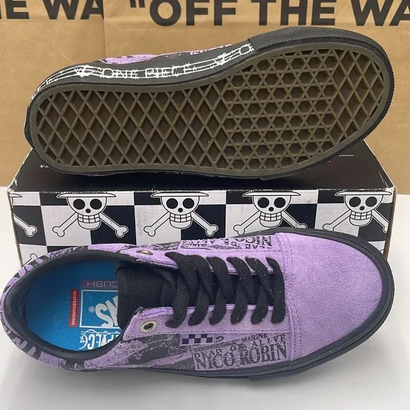 Vans WMNS Purple Graphic Sneakers Skate Old SkoolOne Piece Wanted Nico Robin