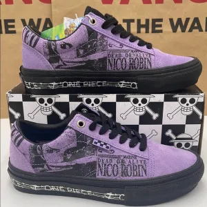 Vans WMNS Purple Graphic Sneakers Skate Old SkoolOne Piece Wanted Nico Robin