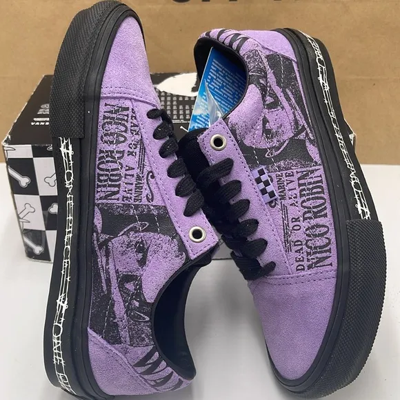 Vans WMNS Purple Graphic Sneakers Skate Old SkoolOne Piece Wanted Nico Robin