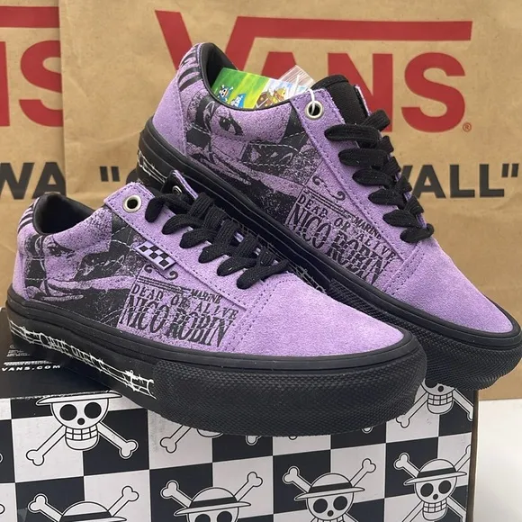 Vans WMNS Purple Graphic Sneakers Skate Old SkoolOne Piece Wanted Nico Robin