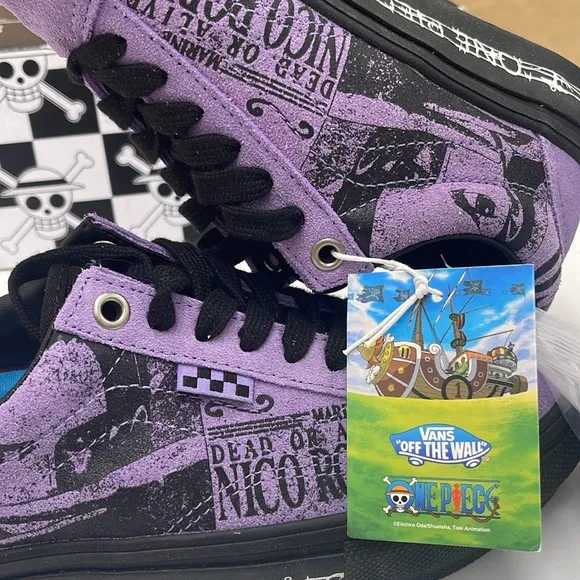 Vans WMNS Purple Graphic Sneakers Skate Old SkoolOne Piece Wanted Nico Robin