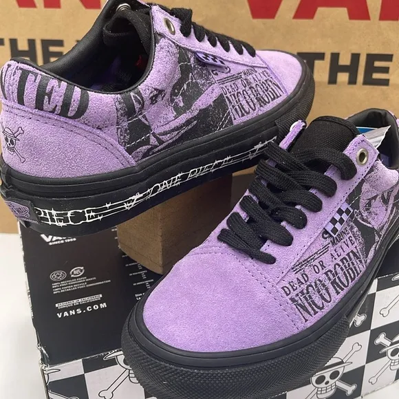 Vans WMNS Purple Graphic Sneakers Skate Old SkoolOne Piece Wanted Nico Robin