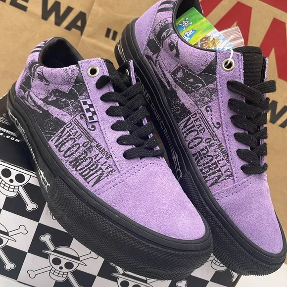 Vans WMNS Purple Graphic Sneakers Skate Old SkoolOne Piece Wanted Nico Robin