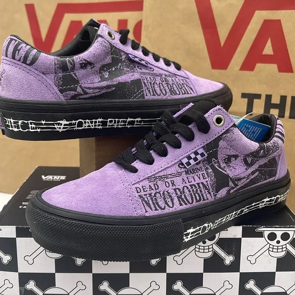 Vans WMNS Purple Graphic Sneakers Skate Old SkoolOne Piece Wanted Nico Robin