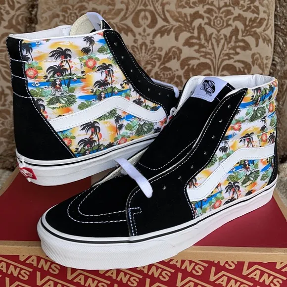 Vans WMNS Sk8-Hi ALOHA Black/True White Sneakers
