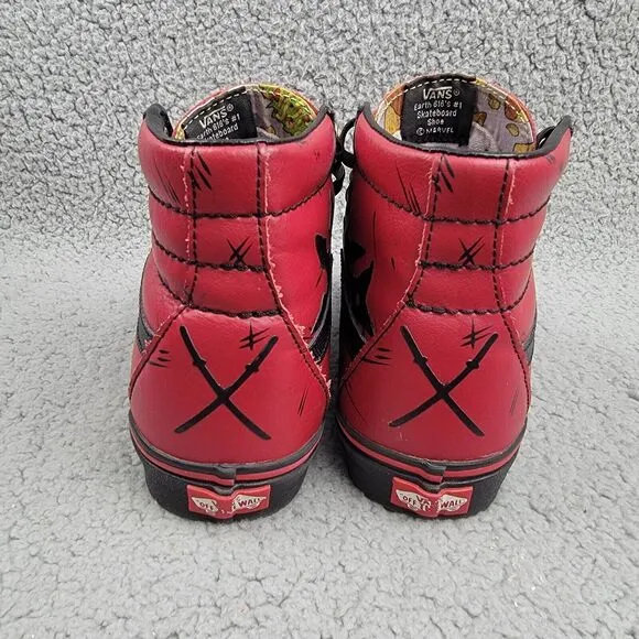 Vans X Marvel SK8 Hi Deadpool Sneakers Unisex M7.5 W9 Black Red Limited Edition