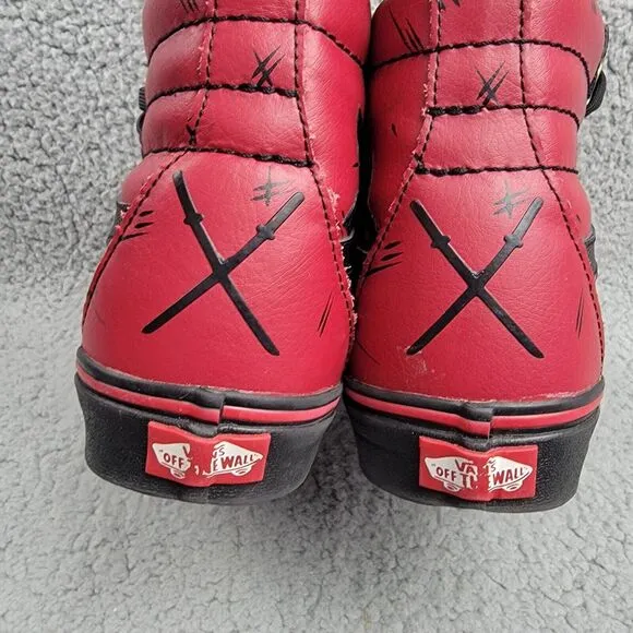 Vans X Marvel SK8 Hi Deadpool Sneakers Unisex M7.5 W9 Black Red Limited Edition
