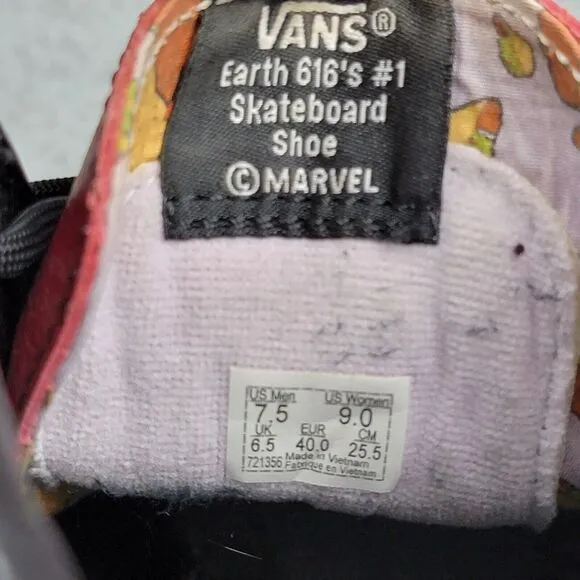 Vans X Marvel SK8 Hi Deadpool Sneakers Unisex M7.5 W9 Black Red Limited Edition