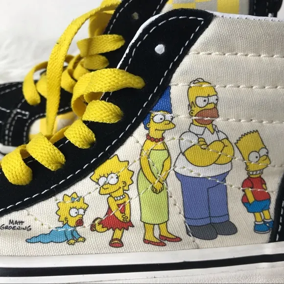 Vans x The Simpsons Kids Sk8-Hi Zip- Limited Edition Size 11