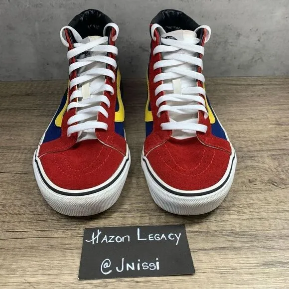 Vans Unisex~SK8-Hi~Rally Chilipepper Colorblock Sneakers-Size 9.5 M/11 W
