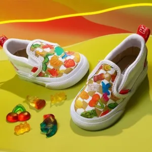 VANS x Haribo Kids Unisex Slip-On Gummy Bear Checker Print Sneaker Size 11.5 NEW
