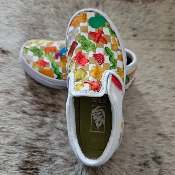VANS x Haribo Kids Unisex Slip-On Gummy Bear Checker Print Sneaker Size 11.5 NEW