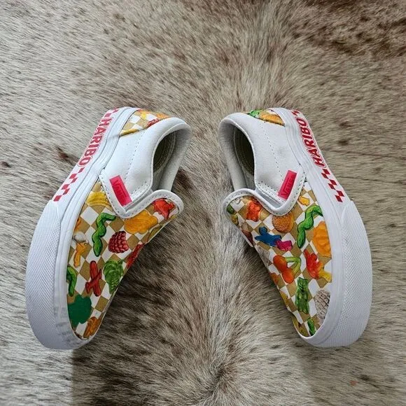 VANS x Haribo Kids Unisex Slip-On Gummy Bear Checker Print Sneaker Size 11.5 NEW