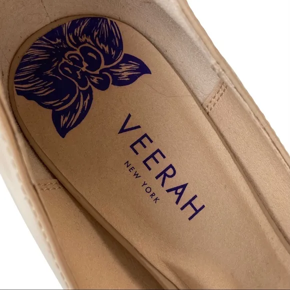 Veerah Shoes Women’s 9.5 High Heels Vegan Leather Tan/ Nude Pointed Toe