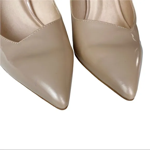 Veerah Shoes Women’s 9.5 High Heels Vegan Leather Tan/ Nude Pointed Toe