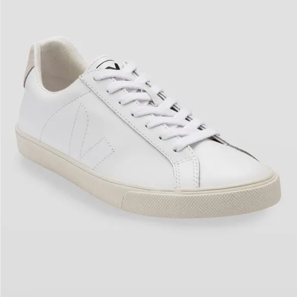 VEJA Esplar Men’s Leather Logo Sneakers White Sneakers Sz 9.5