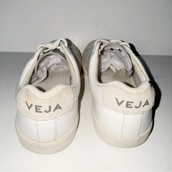 VEJA Esplar Men’s Leather Logo Sneakers White Sneakers Sz 9.5