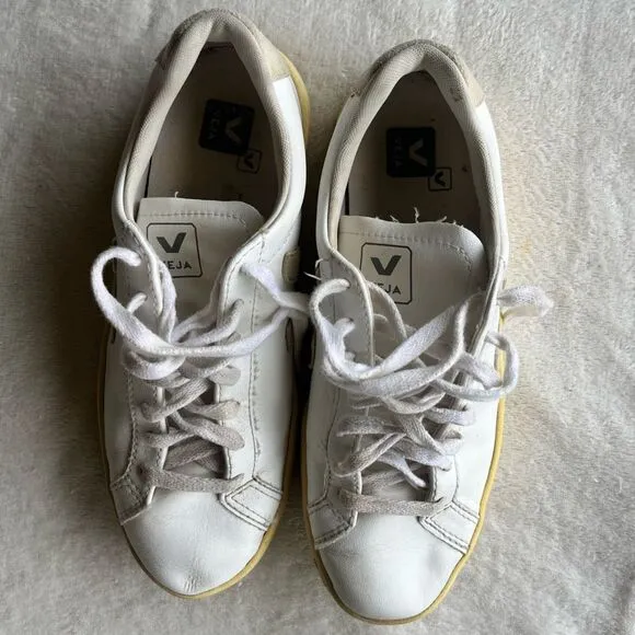 Veja - Urca Vegan Suede-Trimmed Faux Leather Sneakers - White Size 7/38 unisex
