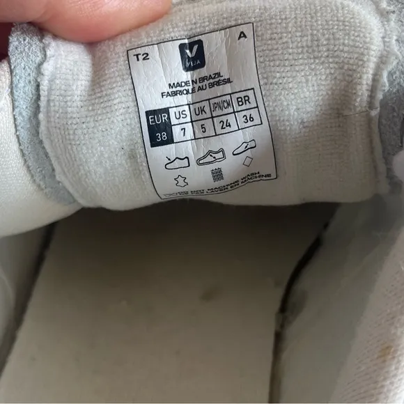 Veja Women's V-12 Leather Sneakers White &amp; Beige Sable Size 7