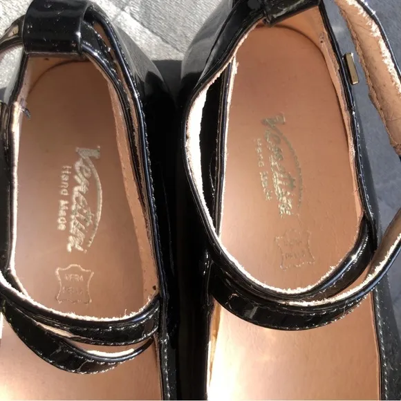 Venettini black patent leather girls dress shoes 27