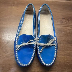 Vera Wang Patent Blue Leather Loafers Women's Size 9