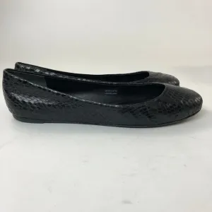 VERA WANG Women's Black Leather Shoes Ballet Flats Snake Skin 9.5 Com…