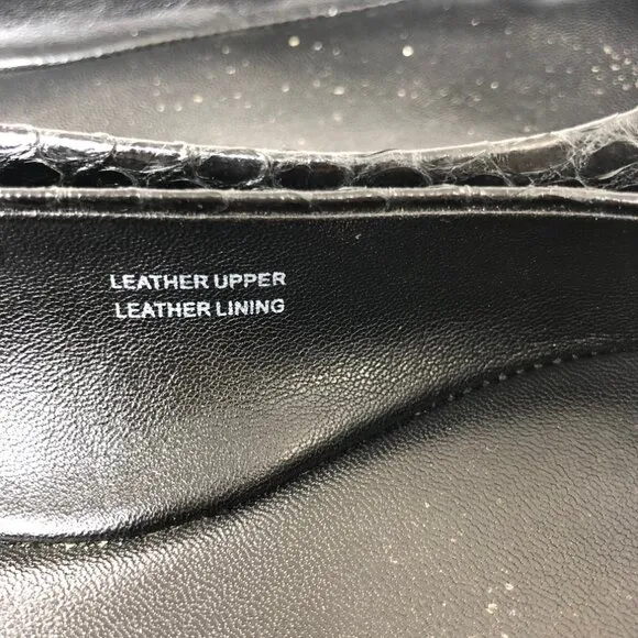 VERA WANG Women's Black Leather Shoes Ballet Flats Snake Skin 9.5 Com…