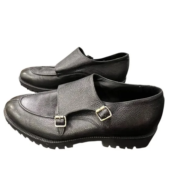 Vero Cuoio Double Monk‎ Strap Pebbled Leather Dress Shoes Mens Sz 11 Eva Light