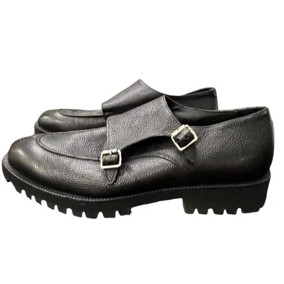 Vero Cuoio Double Monk‎ Strap Pebbled Leather Dress Shoes Mens Sz 11 Eva Light