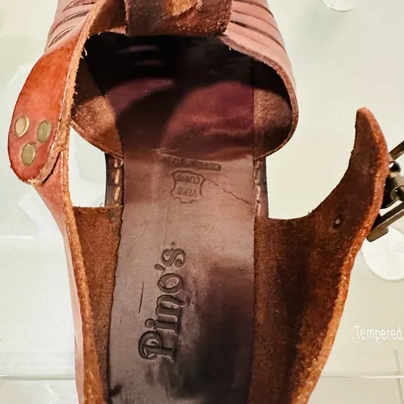Vero Cuoio Men’s Brown Leather Sandals Super Soft , Comfort Size 8 Made In Italy