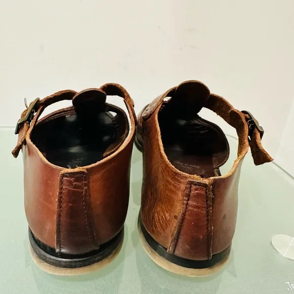 Vero Cuoio Men’s Brown Leather Sandals Super Soft , Comfort Size 8 Made In Italy