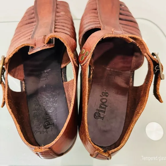 Vero Cuoio Men’s Brown Leather Sandals Super Soft , Comfort Size 8 Made In Italy