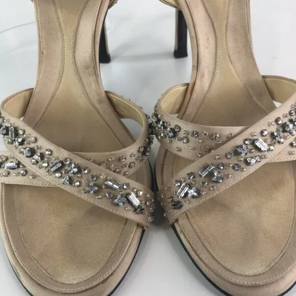 Versace Heel Sandals Ankle Strap Crystals Size 39