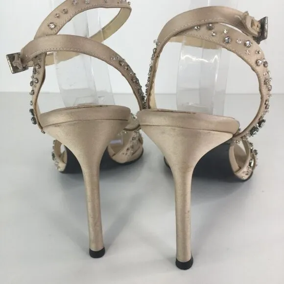 Versace Heel Sandals Ankle Strap Crystals Size 39