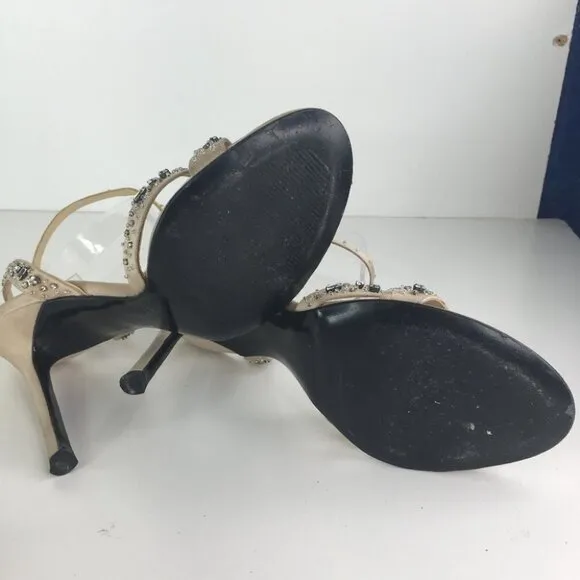 Versace Heel Sandals Ankle Strap Crystals Size 39