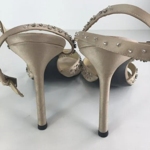 Versace Heel Sandals Ankle Strap Crystals Size 39